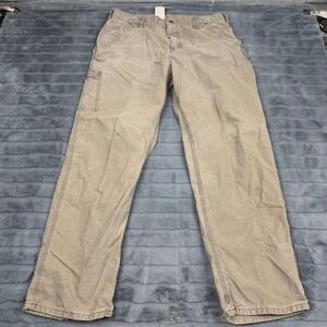 Carhartt B151 LBR Light Brown Canvas Work Dungaree Pants Mens 38x32